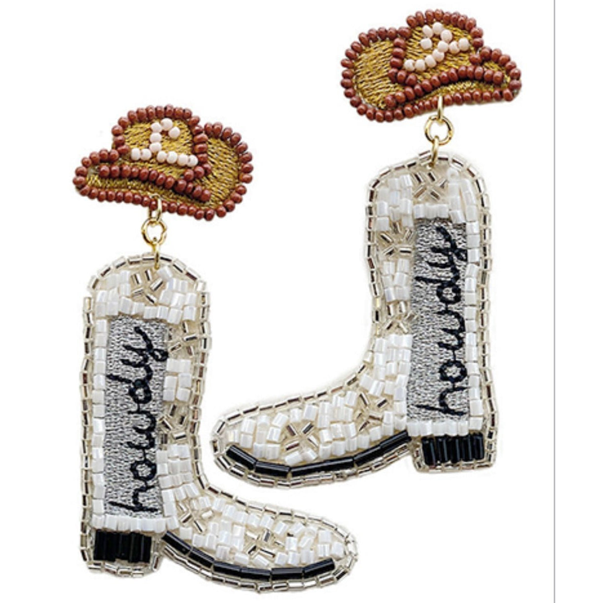 Howdy Beaded Boots Earrings - Available in 2 Colors