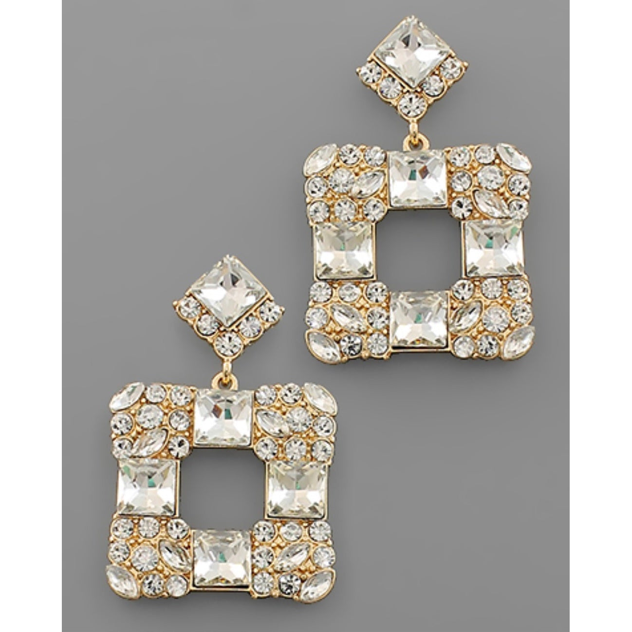 Crystal Square Earrings