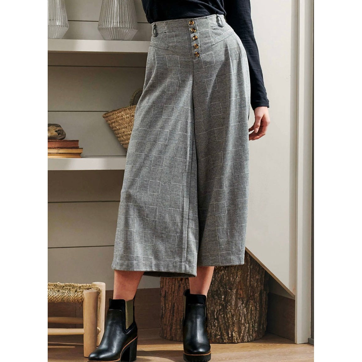 W23Hatley Charlie Wide Leg Pants - Houndstooth