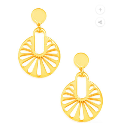 Resin Cutout Disk Earrings - Available in 6 Colors