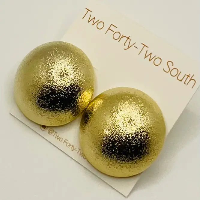 3D Brushed Disk Stud Earring