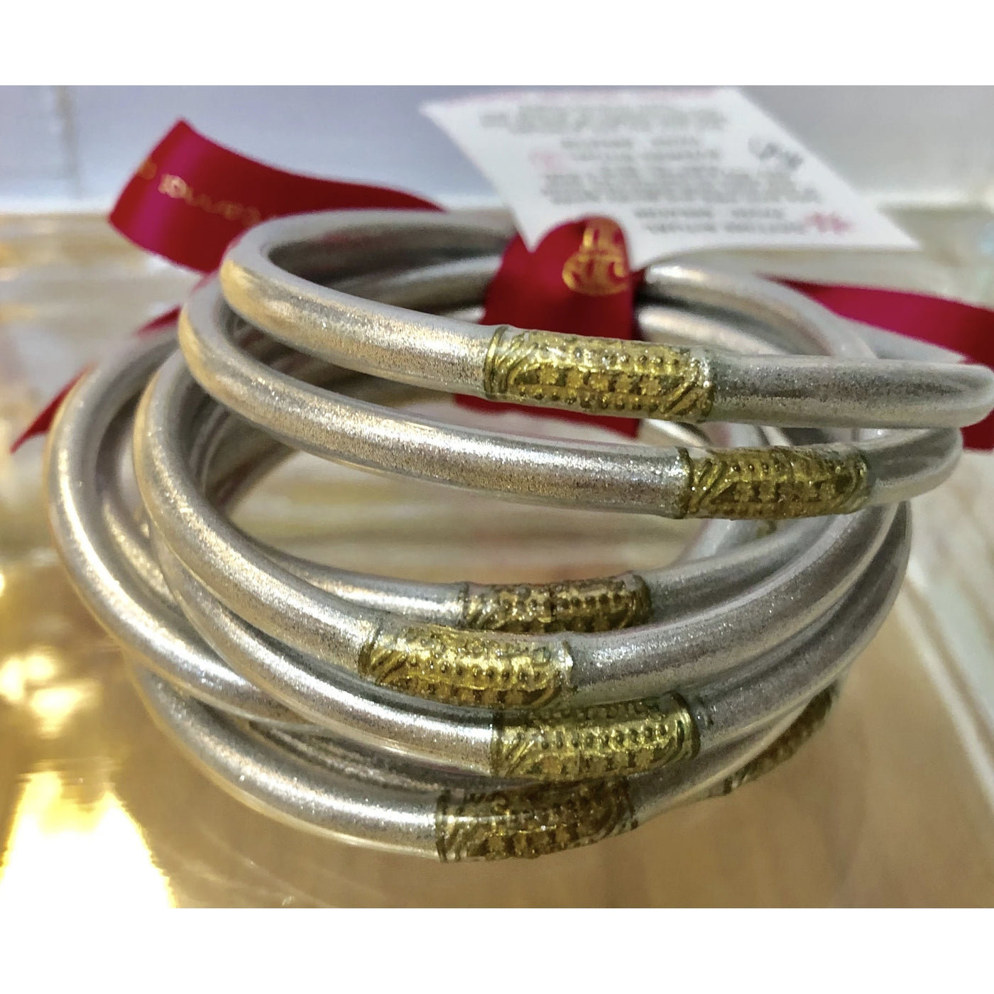 BuDhaGirl All Weather Bangles - Silver Set of 9