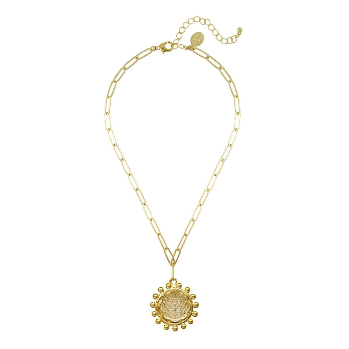 Susan Shaw Malta Coin Paperclip Necklace