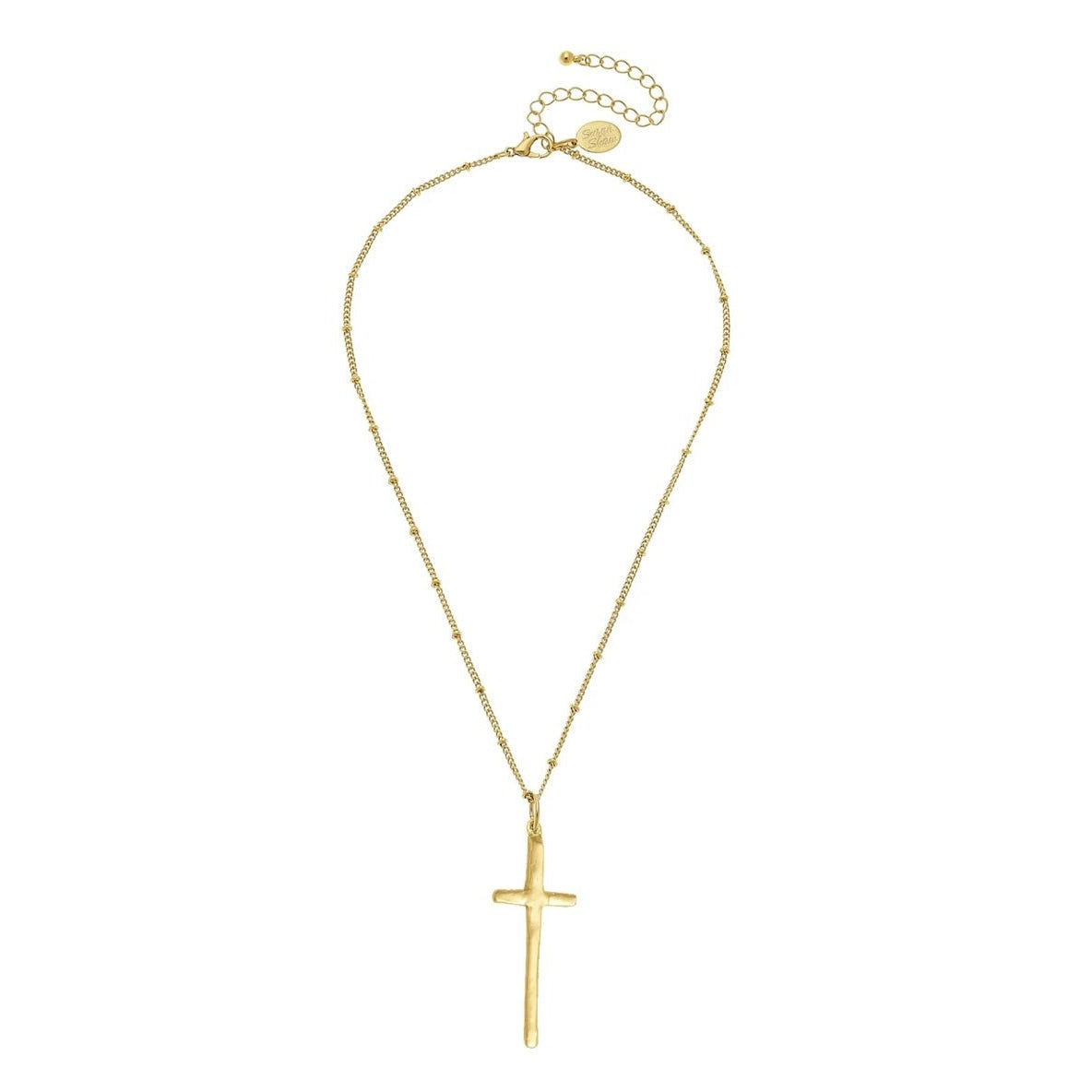 Susan Shaw Dainty Tall Cross Necklace - Gold or Silver