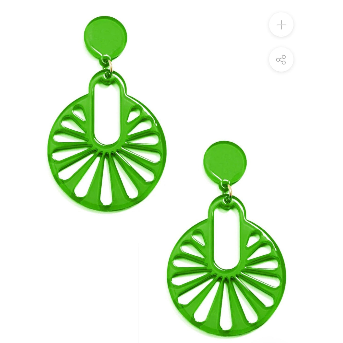 Resin Cutout Disk Earrings - Available in 6 Colors