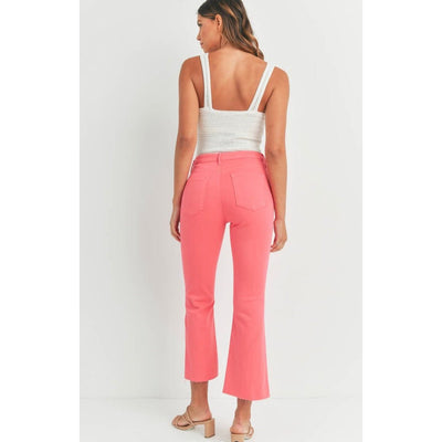 High Rise Crop Flare - Hot Pink