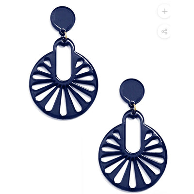 Resin Cutout Disk Earrings - Available in 6 Colors