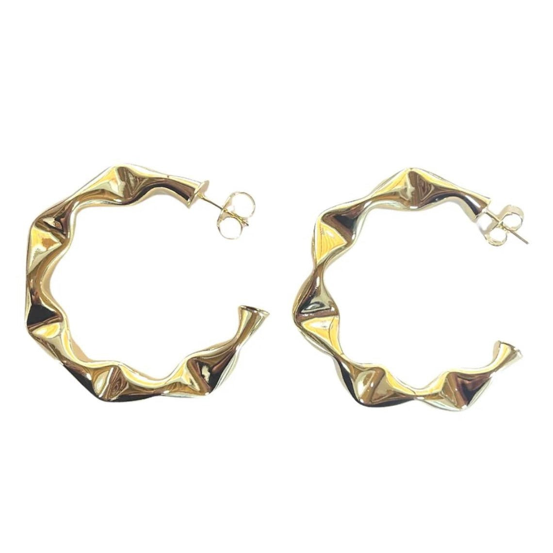 Sheila Fajl Large Wrinkled Hoops - Gold