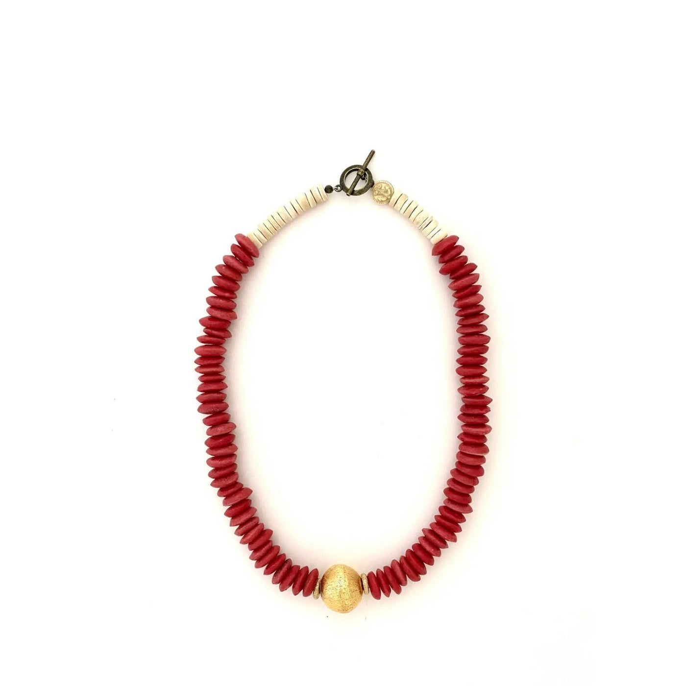 Anchor Beads Short Classic 19" Necklace - Red
