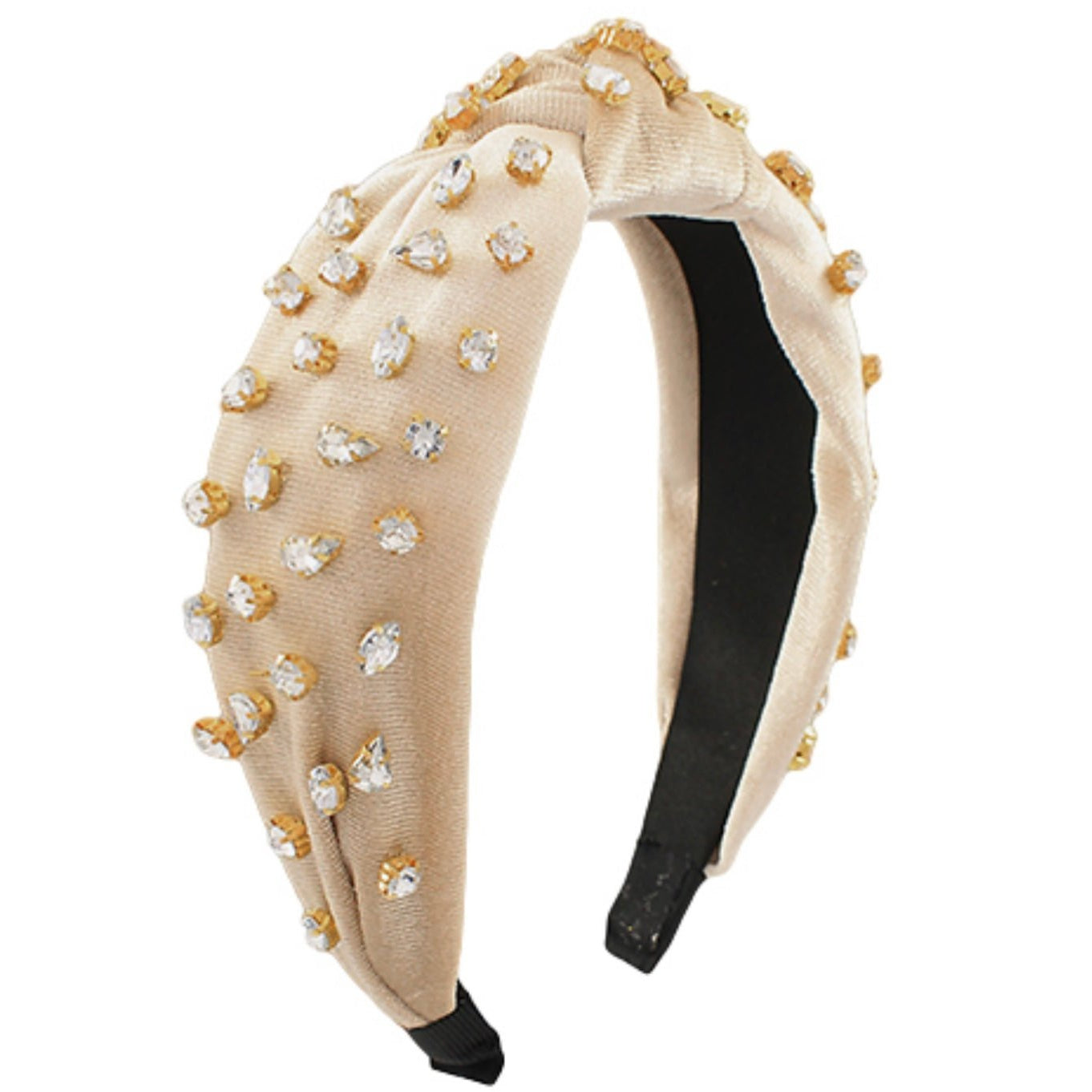 Jeweled Velvet Knotted Headband - 5 Colors Available