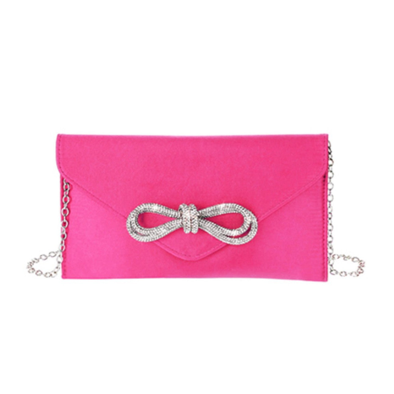 Rhinestone Bow Accent Clutch