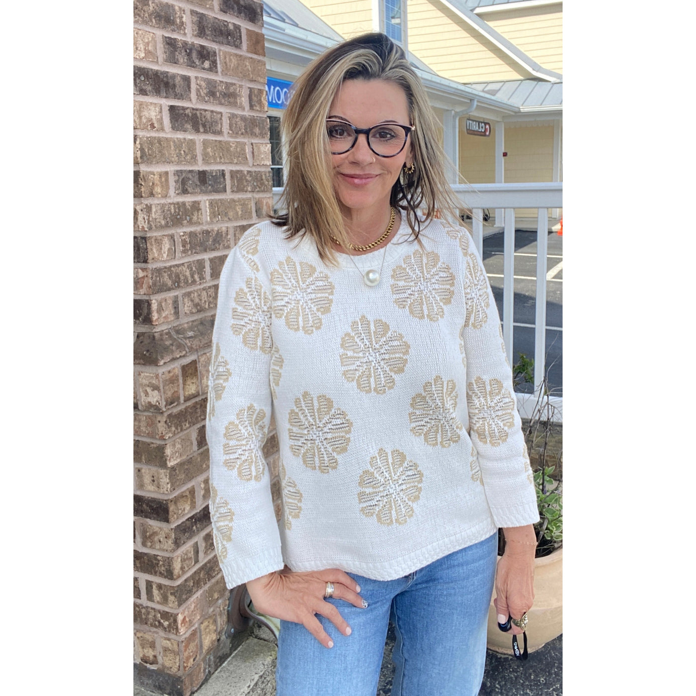 Tyler Boe Floral Jacquard Sweater
