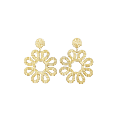 Coil Flower Drop Earrings - Available in Gold or Silver