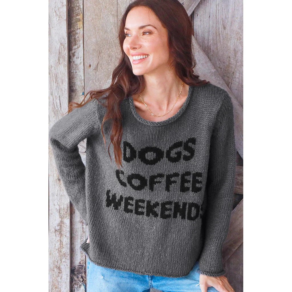 Dogs Coffee Weekends Sweater