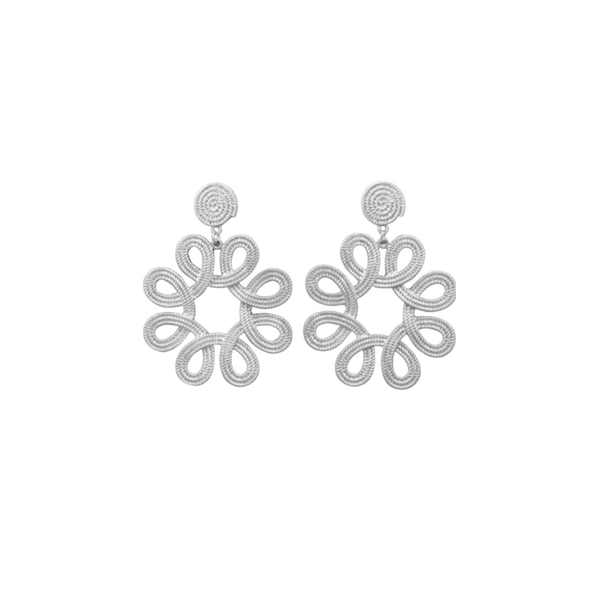 Coil Flower Drop Earrings - Available in Gold or Silver